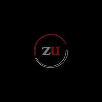 ZU creative modern letters logo design template vector