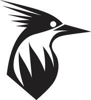 Woodpecker Bird Logo Design Black and White Simple Woodpecker Bird Logo Design Black and White Creative vector