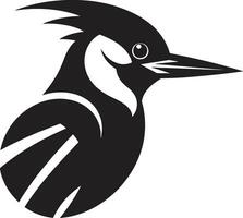 negro pájaro carpintero pájaro logo diseño único pájaro carpintero pájaro logo diseño negro único vector