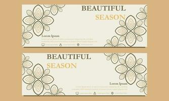 soft color beautiful floral horizontal banner template. Suitable for web banner, banner and internet ads vector