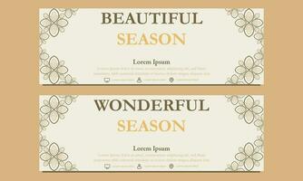 soft color beautiful floral horizontal banner template. Suitable for web banner, banner and internet ads vector