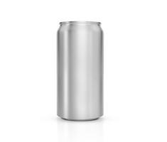 Aluminum can isolated on white background photo