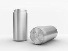 Aluminum can isolated on white background photo