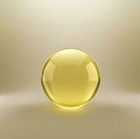 Golden oil capsule of vitamin A, E, Omega 3 or collagen. of medical pill with fish fat or organic cosmetic oil photo