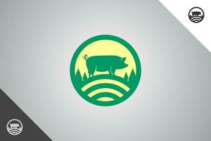 cerdo logo. mínimo y moderno logotipo Perfecto logo para negocio relacionado a agricultura industria, trigo granja, granja campo, natural cosecha, criador. aislado antecedentes. vector eps 10