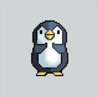 Pixel art illustration penguin. Pixelated cute penguin. cute penguin pixelated for the pixel art game and icon for website and video game. old school retro. vector