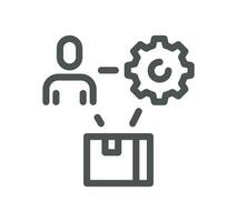 Value and supply chain related icon outline and linear vector. vector