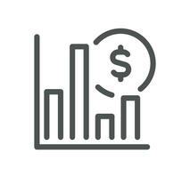 Value and supply chain related icon outline and linear vector. vector