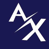 the ax logo on a blue background vector