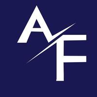 el af logo en un azul antecedentes vector