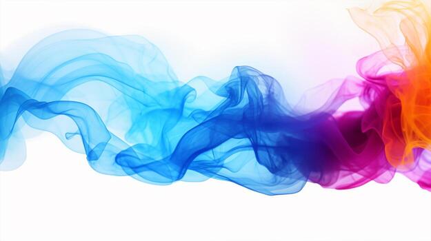 Multi-color smoke explosion chaotic art background isolated on white ai generative photo