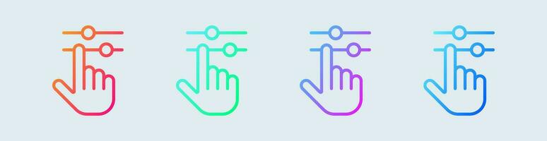 Adjust line icon in gradient colors. Control signs vector illustration.
