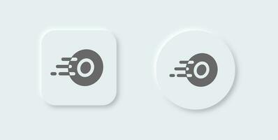 Express solid icon in neomorphic design style. Fast signs vector illustration.