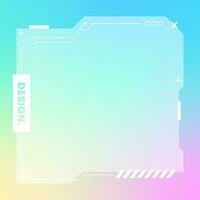 Futuristic square gradient background. Social media frame vector illustration.