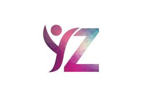 Abstract Initial Letter Z Connecting People Logo. vector