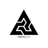 Letter c p u with modern triangle shape abstract monogram typography logo vector