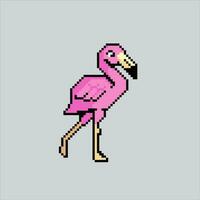 Pixel art illustration flamingo. Pixelated flamingo. flamingo bird pixelated for the pixel art game and icon for website and video game. vector
