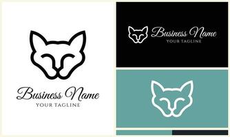 polygonal vector cat logo template