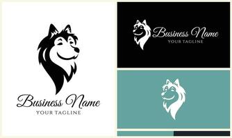 vector husky dog logo template