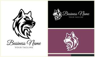 vector husky dog logo template