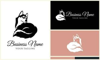 vector husky dog logo template