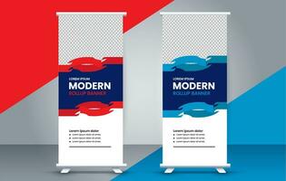 professional business roll up display standee template design vector