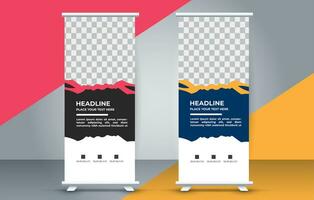 professional business roll up display standee template design vector