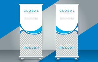 Modern roll up banner design template. flyer. pull up. presentation. brochure. poster. advertisement. print media vector