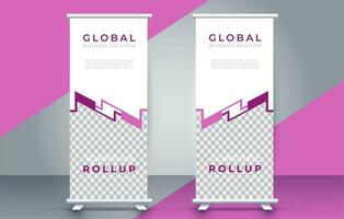 Modern roll up banner design template. flyer. pull up. presentation. brochure. poster. advertisement. print media vector