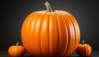 otoño celebracion calabaza linternas iluminar escalofriante Víspera de Todos los Santos decoraciones generado por ai foto