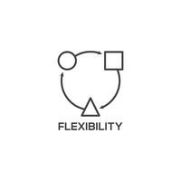 Flexibility icon, business concept. Modern sign, linear pictogram, outline symbol, simple thin line vector design element template