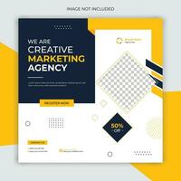 Digital marketing agency social media banner template design vector