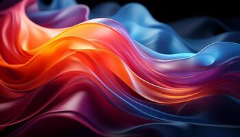 Abstract backdrop with smooth flowing wave pattern in vibrant colors generated by AI photo