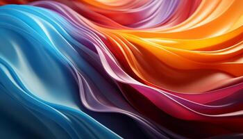 Abstract backdrop with smooth, flowing wave pattern in vibrant colors generated by AI photo