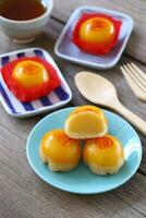 Chinese pastry on the dish. photo