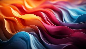 Abstract backdrop with smooth, flowing wave pattern in vibrant colors generated by AI photo