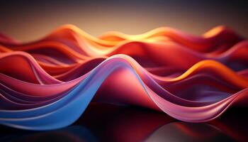 Abstract backdrop with smooth, flowing wave pattern in vibrant colors generated by AI photo