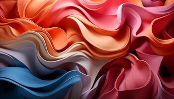Abstract backdrop with smooth wave pattern in vibrant colors generated by AI photo