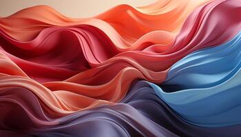 Abstract backdrop with smooth, flowing wave pattern in vibrant colors generated by AI photo