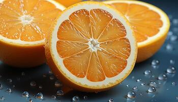 Freshness of citrus fruit orange, lemon, and grapefruit slices generated by AI photo