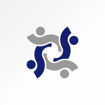 Logo design graphic concept creative abstract premium vector sign stock 4 initial S font like happy active human pattern Related to monogram community