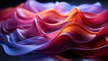 Abstract backdrop with smooth, flowing wave pattern in multi colored design generated by AI photo