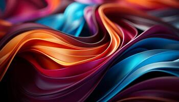 Abstract multi colored pattern backdrop with blue curve decoration wave design generated by AI photo