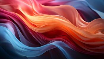 Abstract backdrop with multi colored wave pattern, smooth motion and vibrant colors generated by AI photo