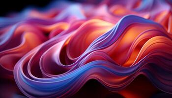 Abstract backdrop with flowing multi colored wave pattern, a modern fractal generated by AI photo