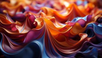 Abstract multi colored pattern backdrop with vibrant blue wave design generated by AI photo