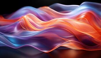 Abstract backdrop with smooth flowing wave pattern in vibrant colors generated by AI photo