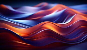 Abstract backdrop with flowing wave pattern in smooth blue shapes generated by AI photo
