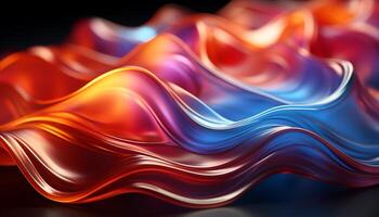 Abstract backdrop with smooth flowing wave pattern in vibrant colors generated by AI photo