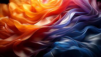 Abstract background with multi colored wave pattern, vibrant and glowing generated by AI photo